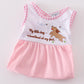 Pink puppy embroidery girl bubble