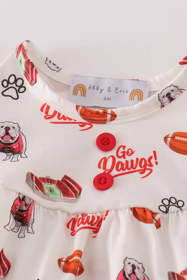 Georgia Go Dawgs print girl set