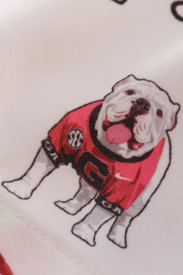 Go Dawgs print baby girl set