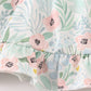 Green floral ruffle baby set