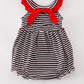Black Georgia bulldogs embroidery stripe girl bubble