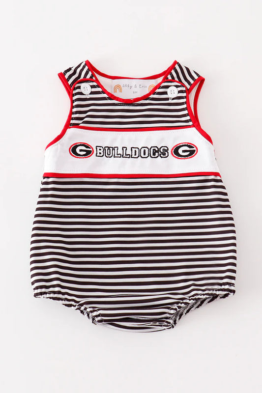 Black Georgia bulldogs embroidery stripe boy bubble