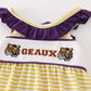 Purple gold GEAUX embroidery girl bubble