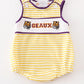 Purple gold GEAUX embroidery boy bubble