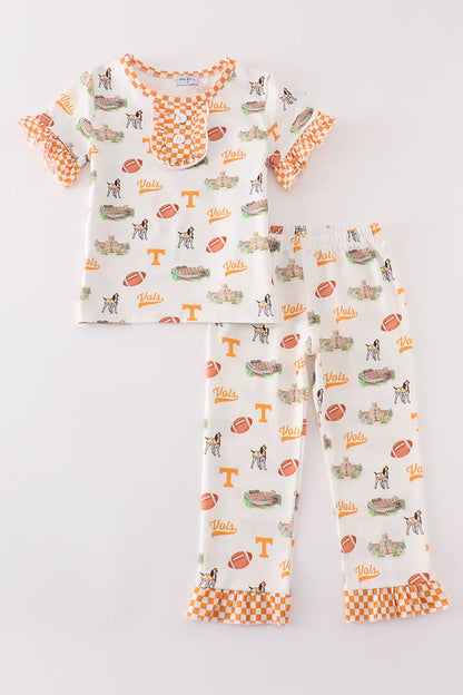 Tennessee football baby girl pajamas set