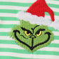 Green christmas grinch embroidery boy romper
