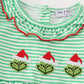 Green christmas grinch embroidery girl dress