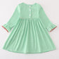 Green christmas grinch embroidery girl dress