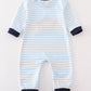 Navy nativity embroidery gingham boy bubble