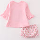 Pink christmas santa claus sequin baby girl set