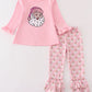 Pink Christmas Santa sequin girl set