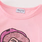 Pink Christmas Santa sequin girl set