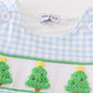 Blue christmas tree french knot smocked boy jonjon