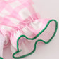 Pink christmas tree french knot baby set