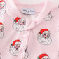 Pink christmas santa claus zipper girl romper
