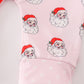 Pink christmas santa claus zipper girl romper