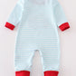 Blue christmas camper van applique boy romper
