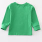 Green santa claus applique boy top