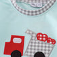 Blue valentine truck heart applique boy romper