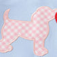 Blue heart puppy heart applique girl romper