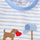 Blue valentine puppy embroidery boy romper