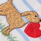 Blue valentine puppy embroidery boy romper