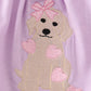 Purple puppy embroidery girl bloomer set