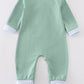 Green Valentine puppy embroidery boy romper