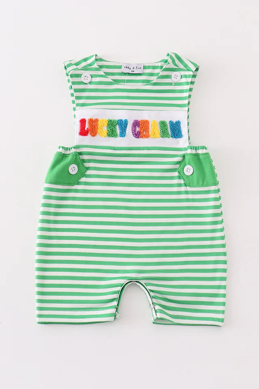Green stripe lucky charm french knot boy jonjon