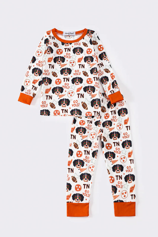 Orange go vols print boy pajamas set