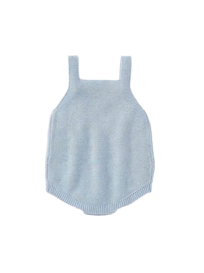 Blue  Sweater Knit Onesie back