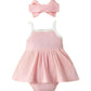 Pink Ribbed Embroidered Onesie back