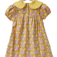 Short Sleeve Floral Dress with peter pan collar  back