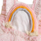 Rainbow & Lace Dress with Ruffles and Bow