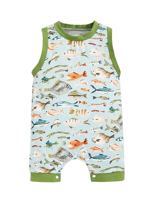 Sleeveless Fish Romper