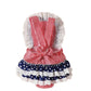 Star USA Romper with lace and Ruffle Back back