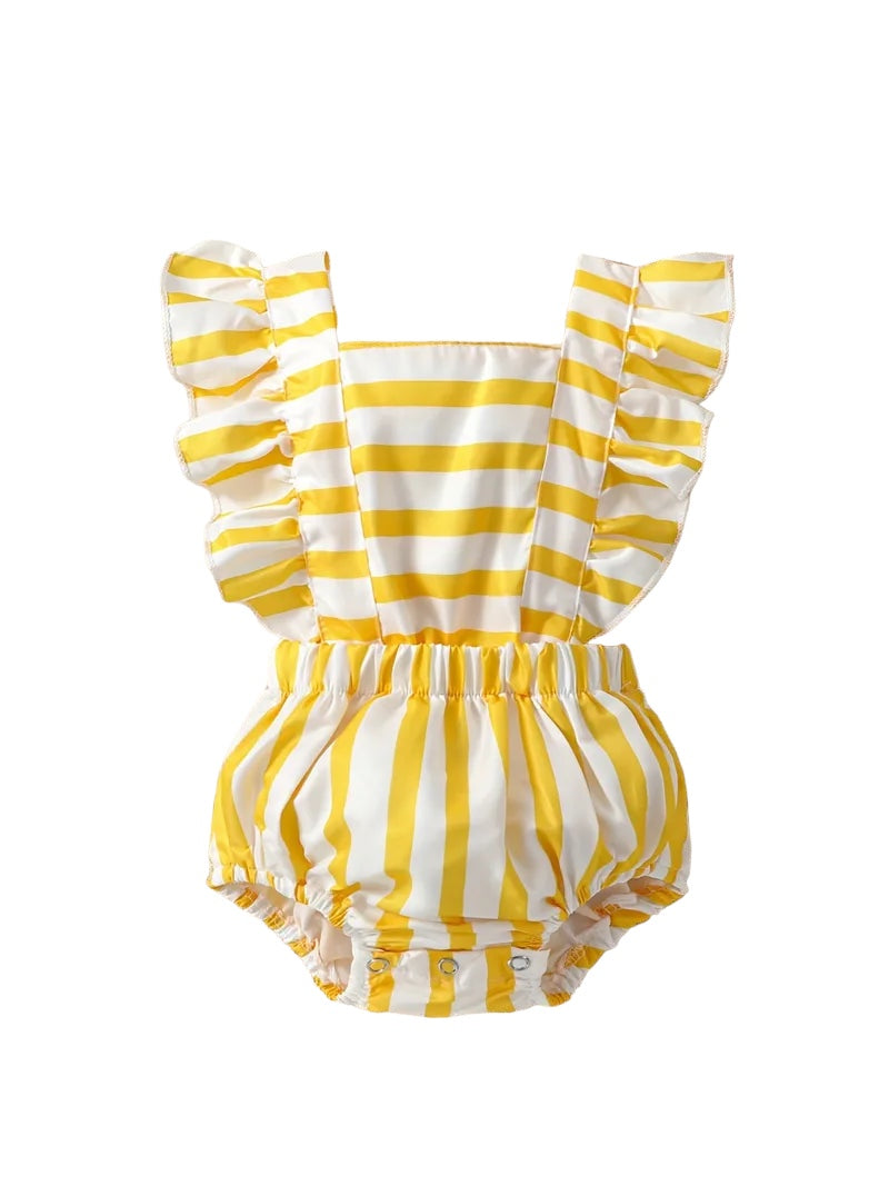 Yellow Striped Romper