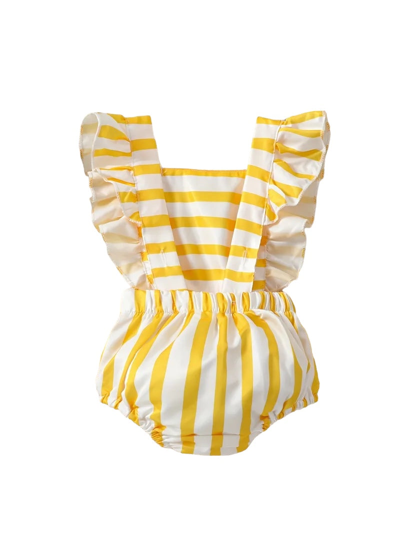 Yellow Striped Romper