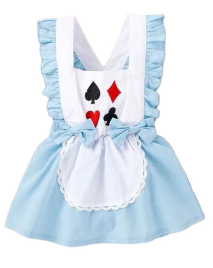 Blue Alice of Wonderland Romper with Skirt