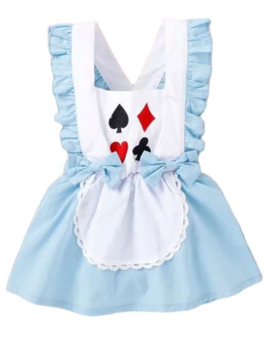Blue Alice of Wonderland Romper with Skirt