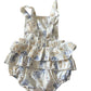white and blue floral bubble