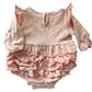 Pink rufflebutt Long Sleeve Onesie bubble