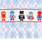 Argyle pattern boy bubble with smocked heroes
