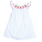 Cute smocked strawberry mint dotted baby dress