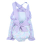 Plain Bubble Little Floral Print In Purple For Girl