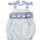 Smocked lamb bubble with gingham bows