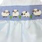 Smocked lamb bubble with gingham bows