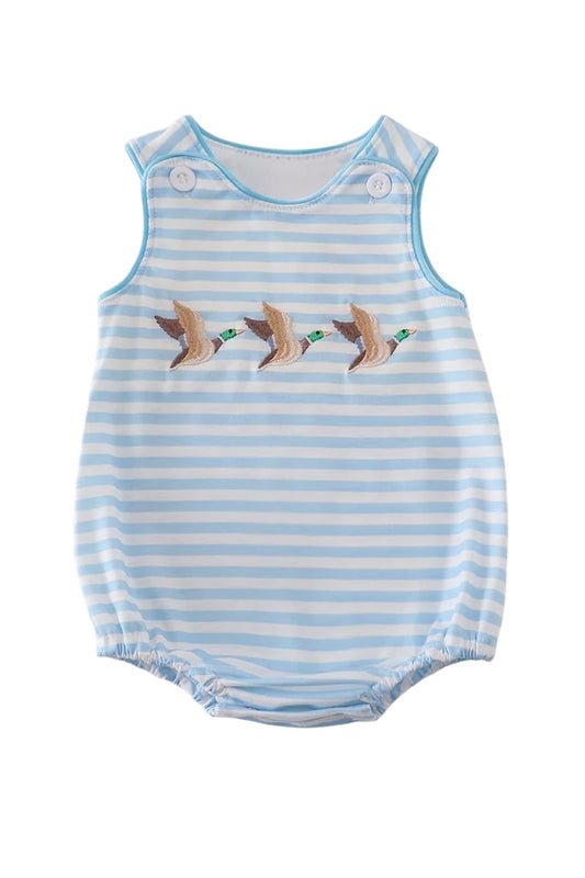BLUE STRIPE DUCK EMBROIDERY BUBBLE