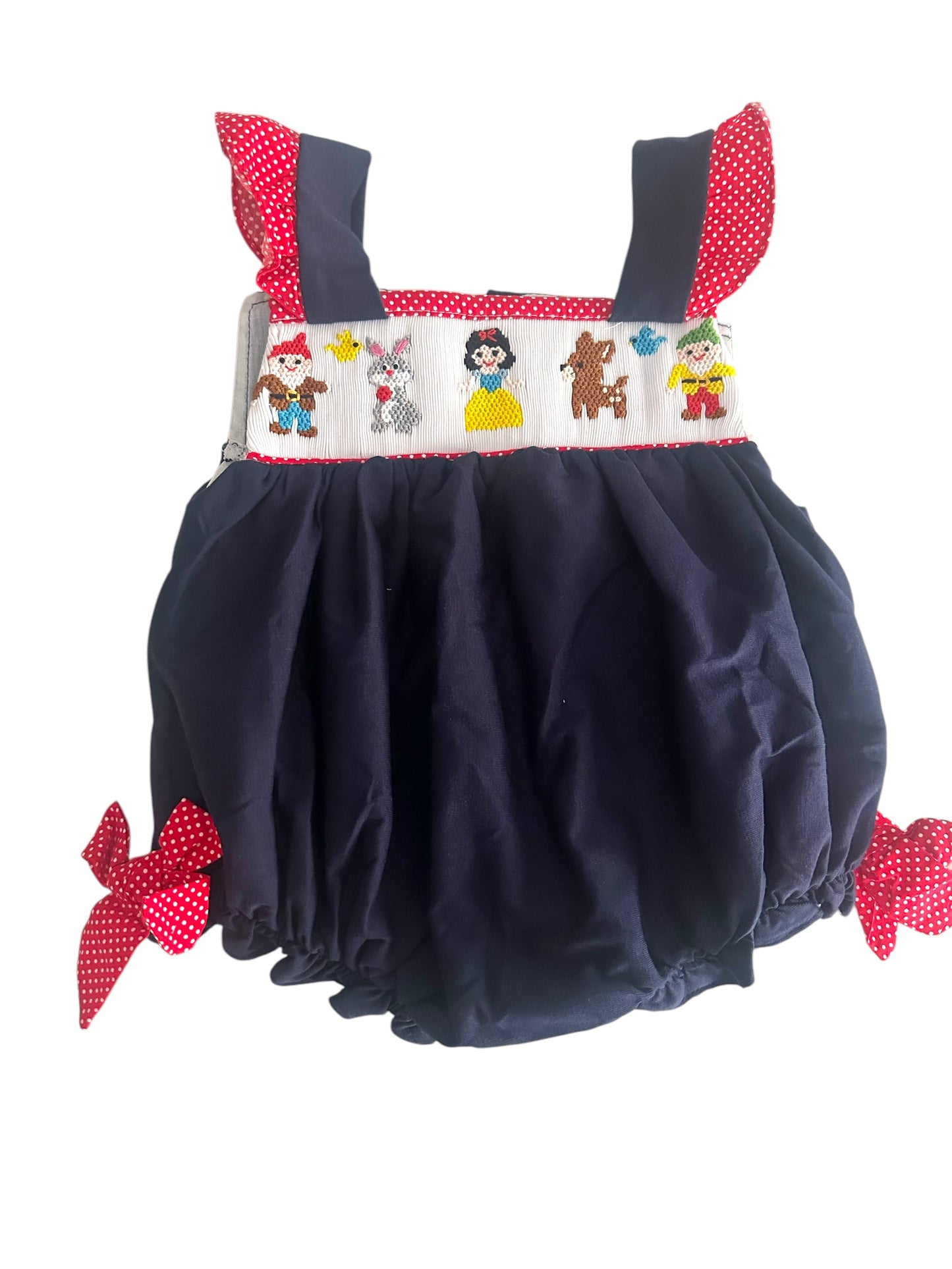 Snow White and friends handsmocked bubble
