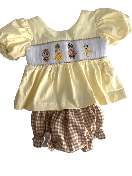 Girls  Handsmocked bloomer set